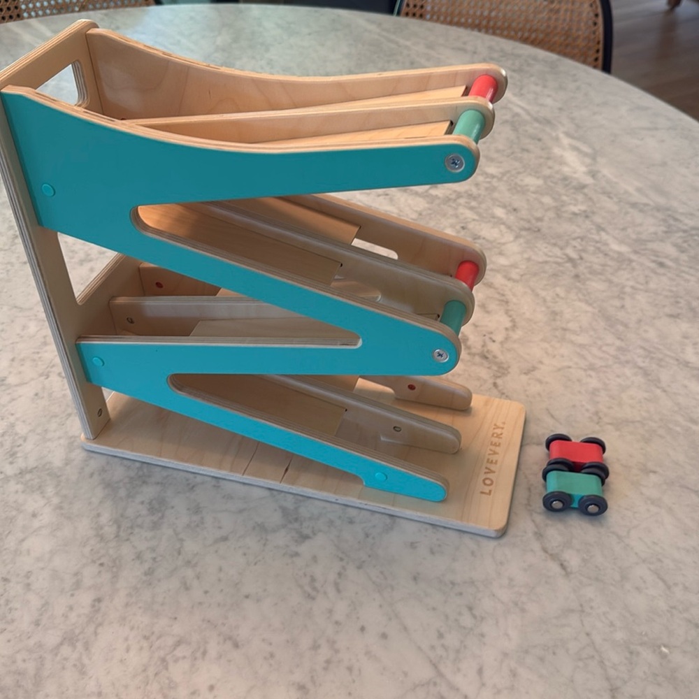 Lovevery race and chase ramp toy
